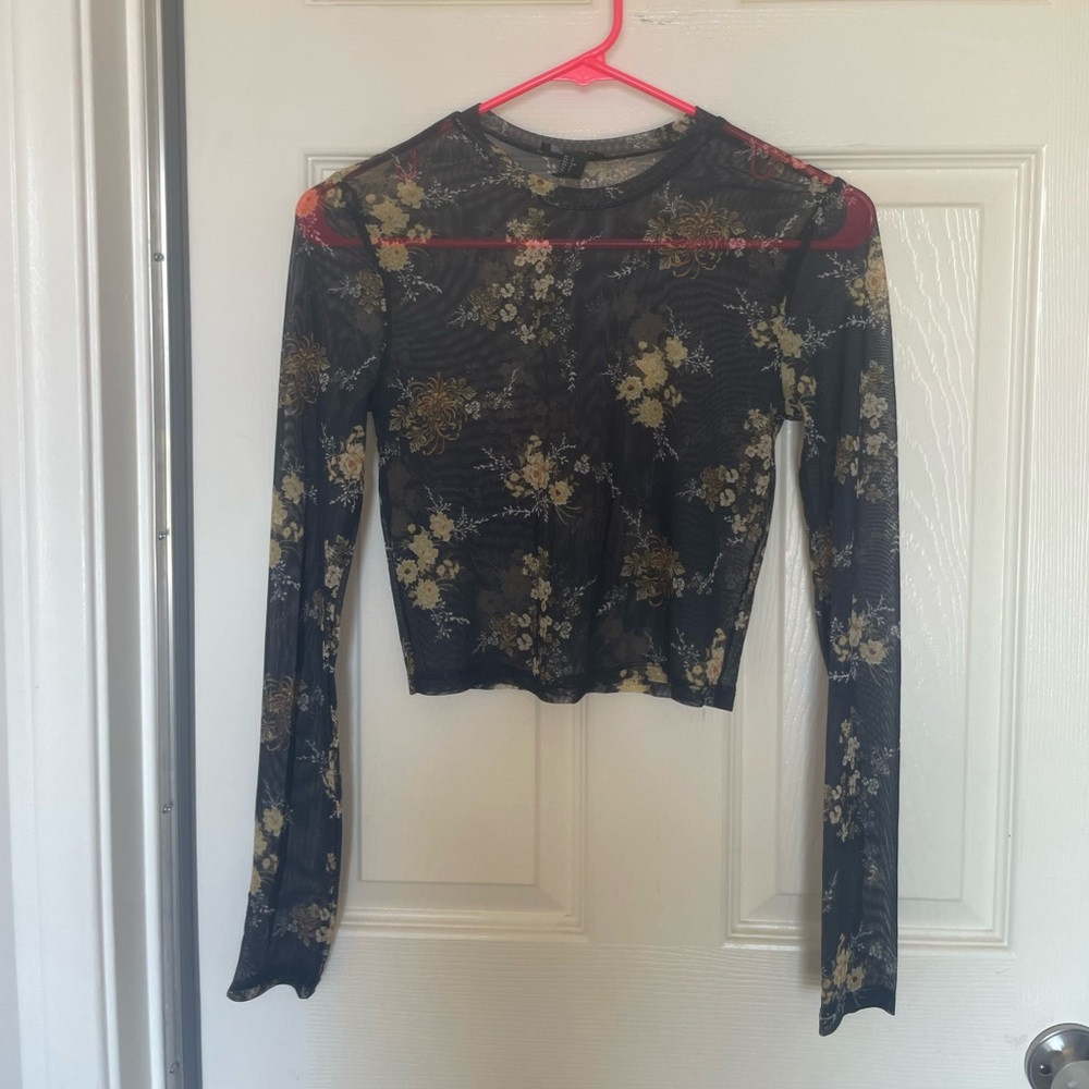 Floral Mesh Long Sleeve